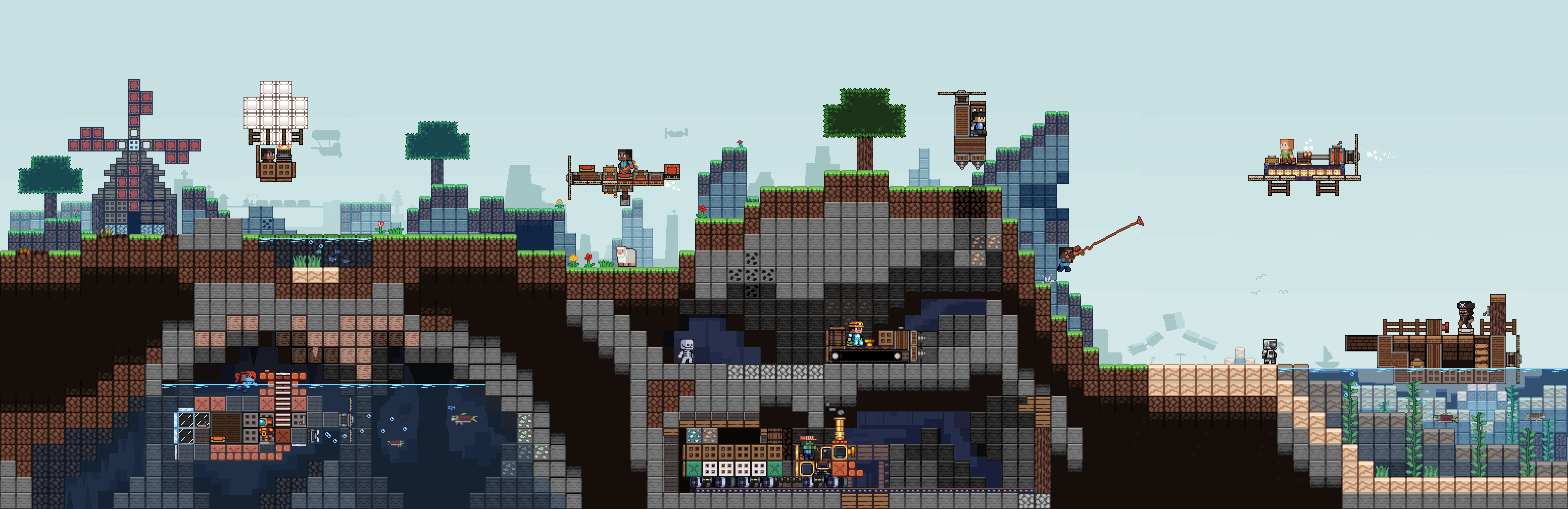 Background Image Showing Pixelated Minecraft World